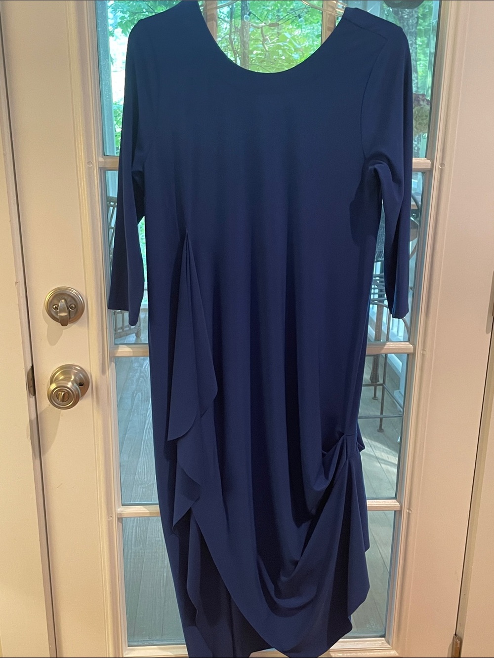Kozan Imperial Blue Draped Women's Knit Dress Mecium